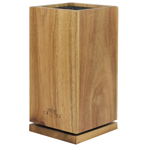 Acacia wood rotary knife block