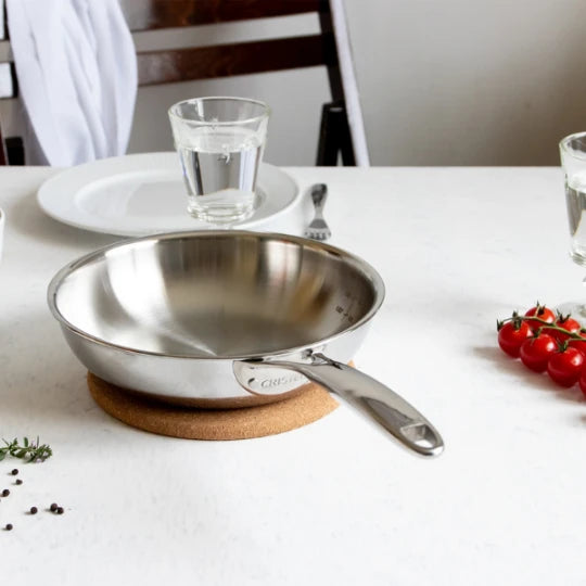 Cristel Stainless Steel Chefs Pan Fixed Castel Pro / 5Ply Fry Pan