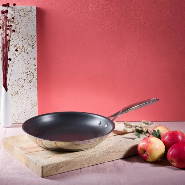 Cristel Non Stick Stainless Chefs Pan Fixed Castel Pro