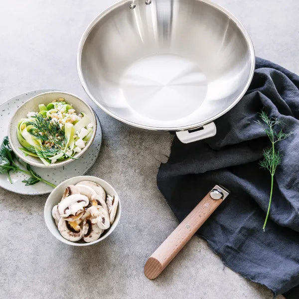Cristel Stainless Wok Removable Casteline / 3Ply Stainless Wok