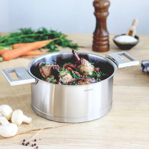 Cristel Stainless Sauce Pan Removable Strate / Panci Stainless