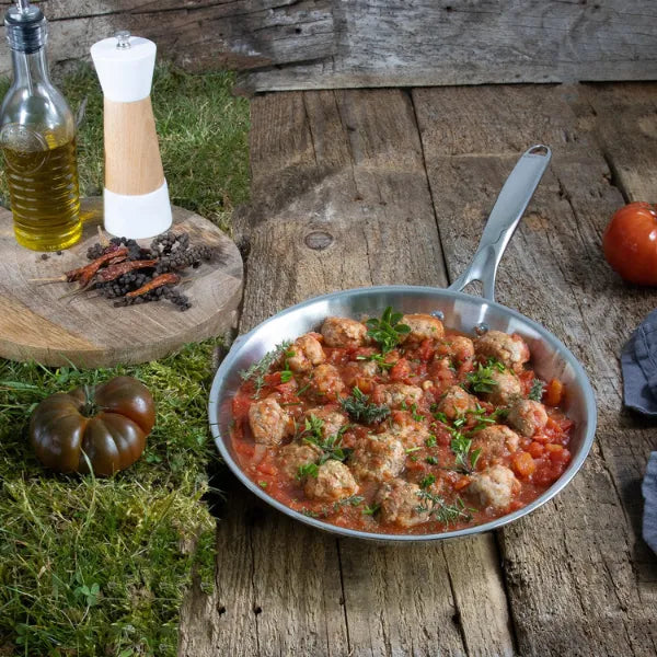 Cristel Stainless Chefs Pan Fixed Castel Pro / 5Ply Fry Pan