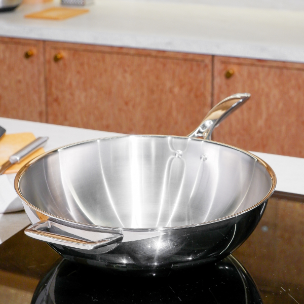 Cristel Stainless Steel Wok Castel Pro / Wajan Penggorengan 3Ply