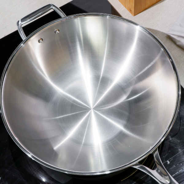 Cristel Stainless Steel Wok Castel Pro / Wajan Penggorengan 3Ply