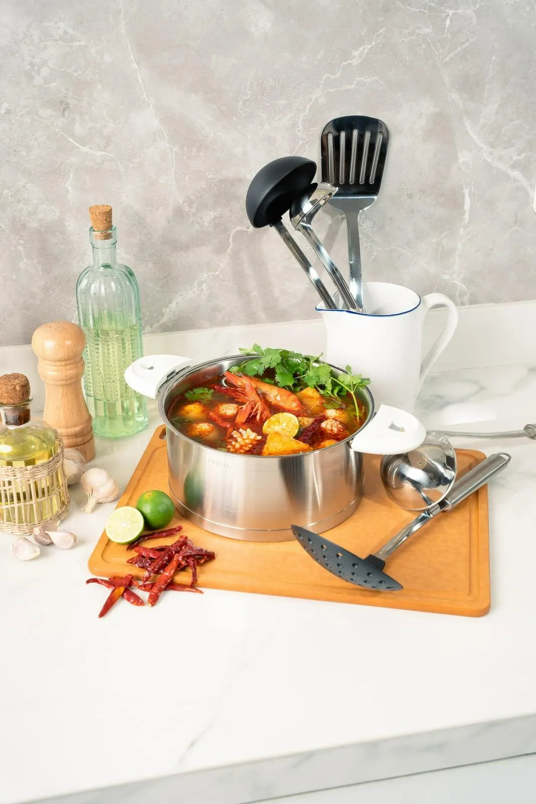 Cristel Stainless Sauce Pan Removable Strate / Panci Stainless