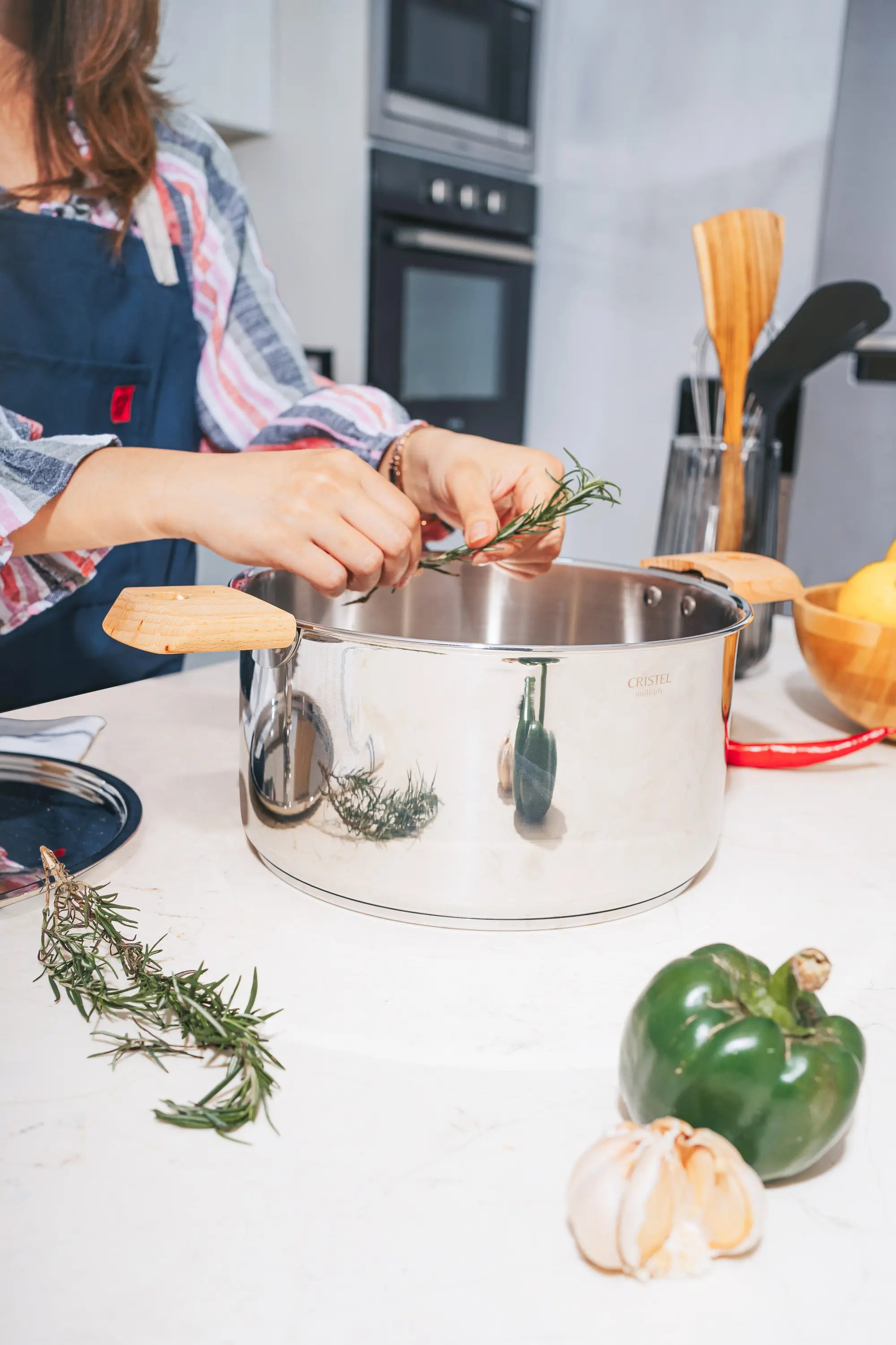 Cristel Saucepan Removable Casteline / 5Ply Base Stainless Pan