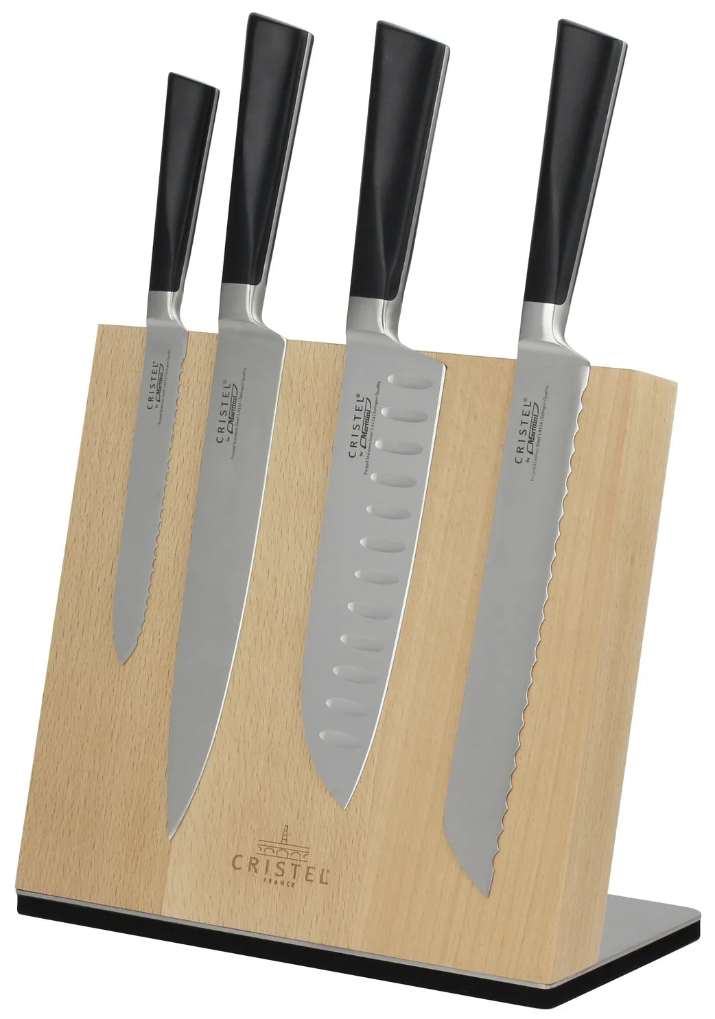 Beech wood magnetic knife block