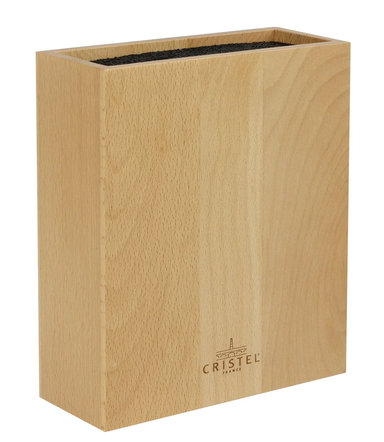 Rectangular beech wood knife block