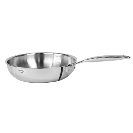 Cristel Stainless Steel Chefs Pan Fixed Castel Pro / 5Ply Fry Pan