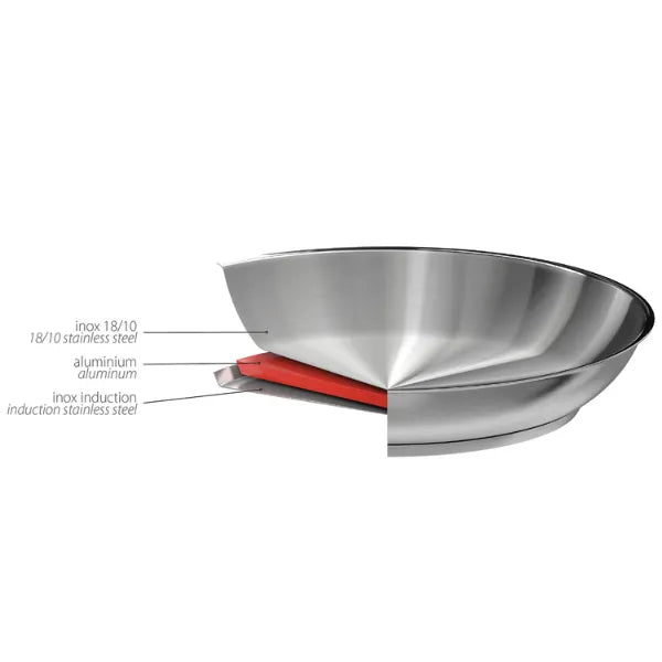 Cristel Stainless Deep Frying Pan Removable Strate / Wajan