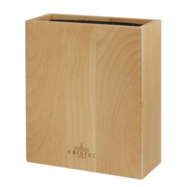 Rectangular beech wood knife block