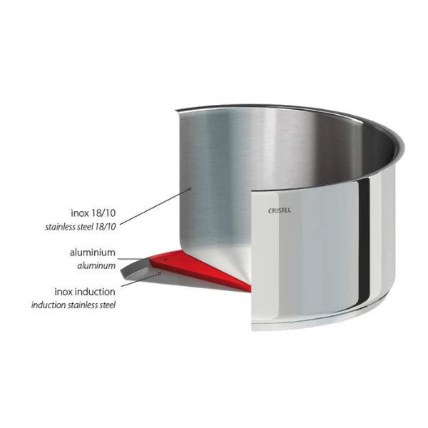 Cristel Castel Pro Classic Stainless Steel Stockpot + lid