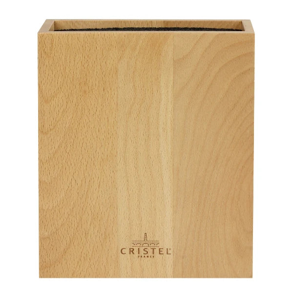 Rectangular beech wood knife block