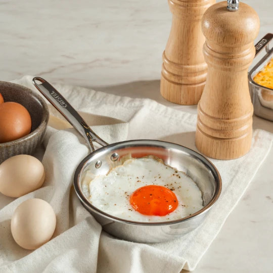 Cristel Mini Stainless Steel Chefs Pan Fixed Castel Pro 3 Ply