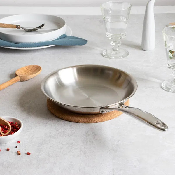 Cristel Stainless Chefs Pan Fixed Castel Pro / 5Ply Fry Pan