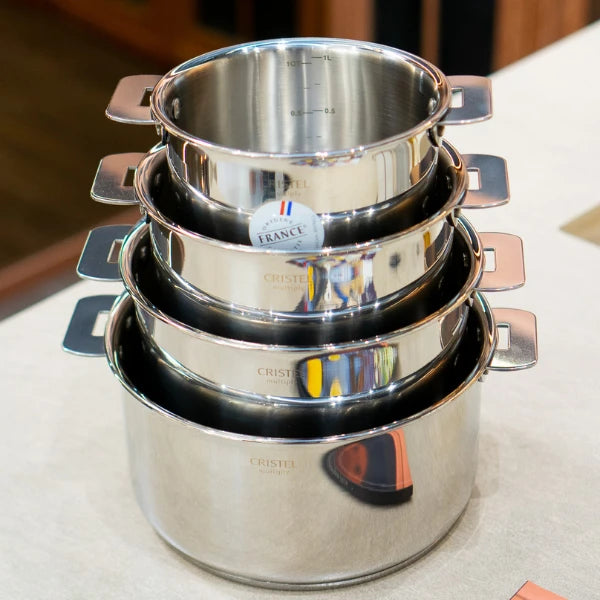 Cristel Saucepan Removable Casteline / Panci Stainless 5Ply Base