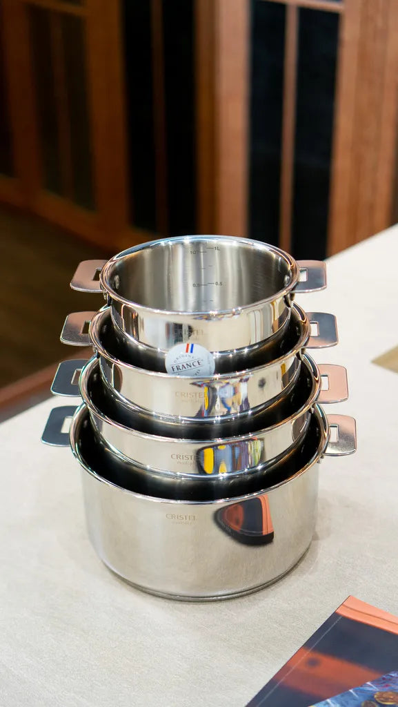Cristel Saucepan Removable Casteline / 5Ply Base Stainless Pan