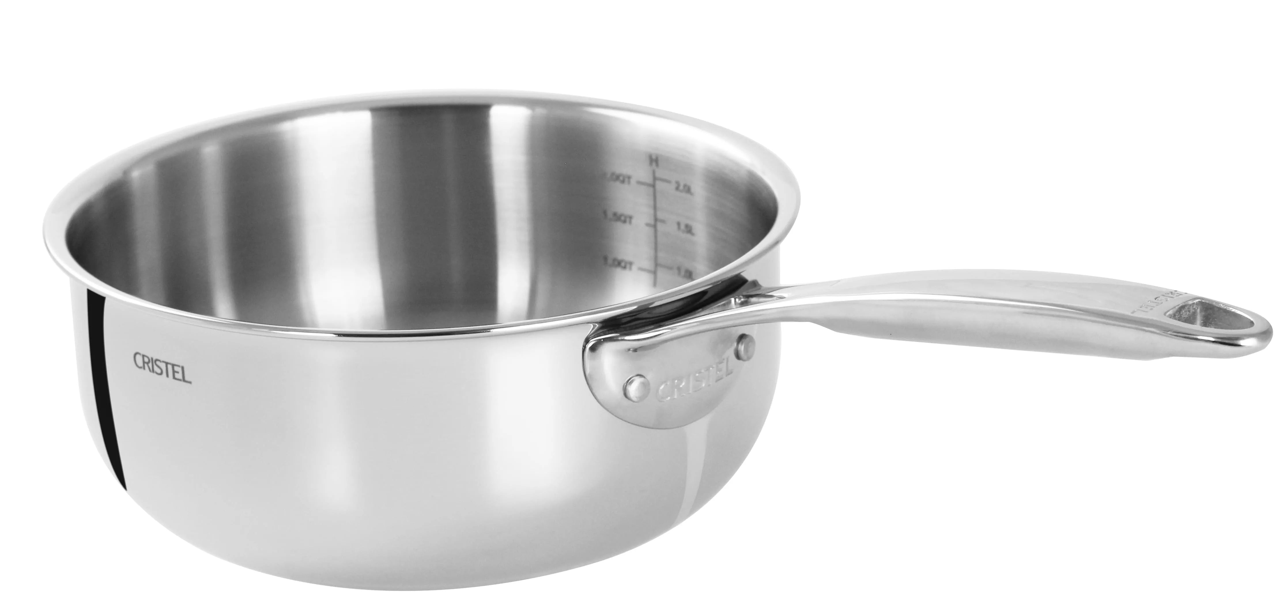 Cristel Stainless Saucepan Fixed Castel Pro 5 Ply