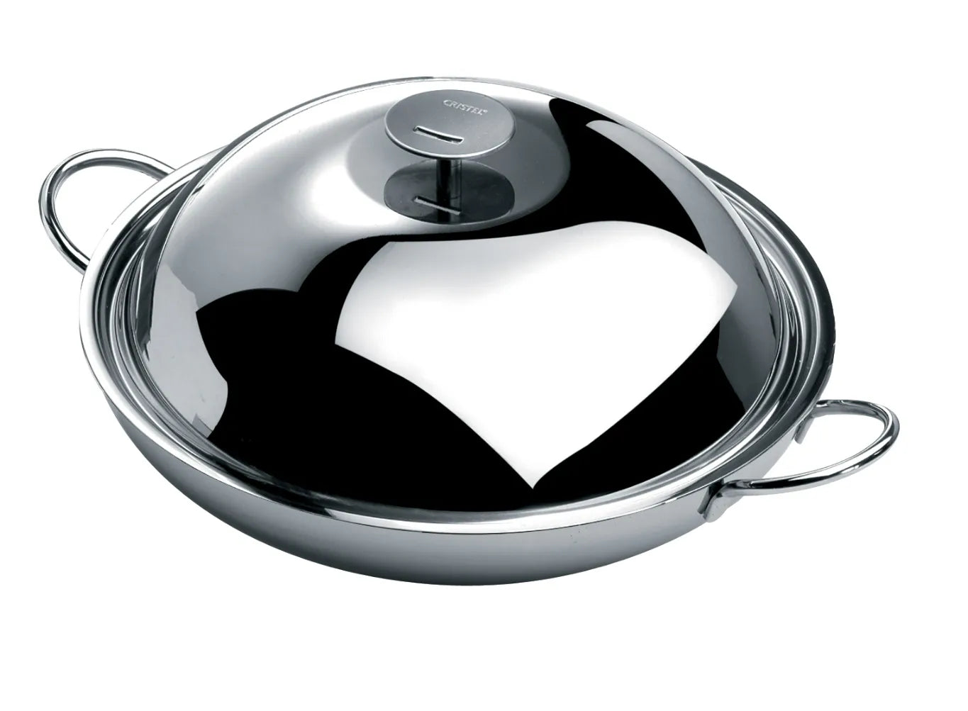 Cristel Stainless Wok + semi-circular grill + Spatula + Lid