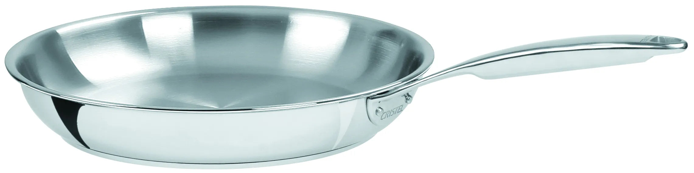 Cristel Stainless Chefs Pan Fixed Castel Pro / 5Ply Fry Pan