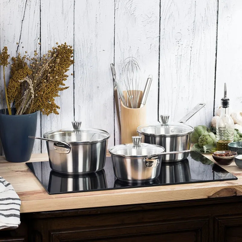 Cristel 1826 Brushed Stainless Steel Sauce Pan